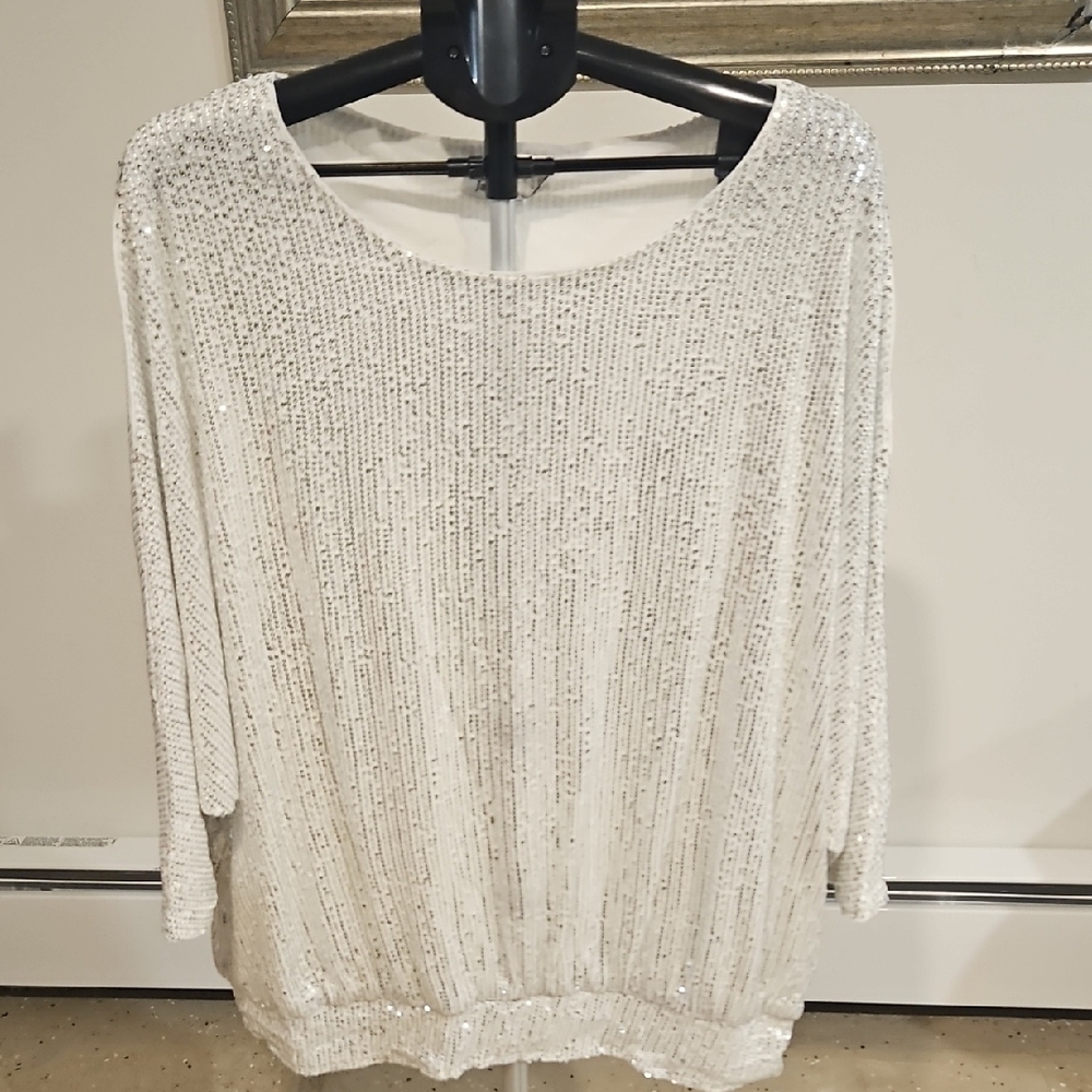 Jasambac White Sequin Top